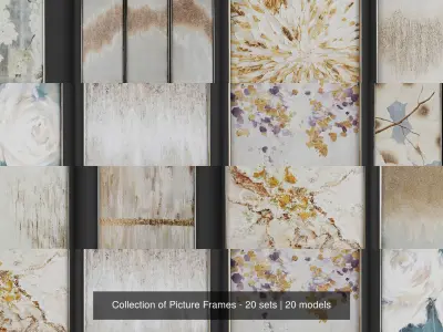 Collection of Picture Frames - 20 sets 3D Model Pack 14
