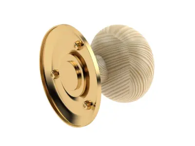 Pine Wood Mortice Door Knob 3D model