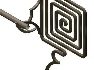 Drapery spiral 3D model