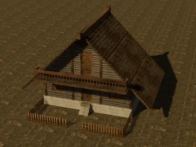 Medieval house six 9 Low-poly 3D model