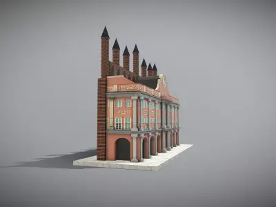 Rostock Town Hall Low-poly 3D model
