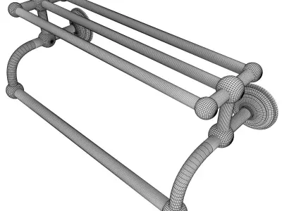Metal Bathroom Towel Rack 3D model