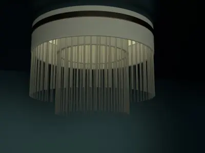 chandelier ceiling light with strands hanging from it 3D model