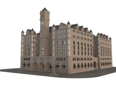 Waldorf Astoria Building Washington DC Low-poly 3D model