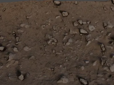 Gravelsand13 dirt area with rocks and dirt 3D model