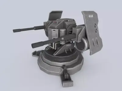 Prototype turret Low-poly 3D model by Anima-Z from CGTrader