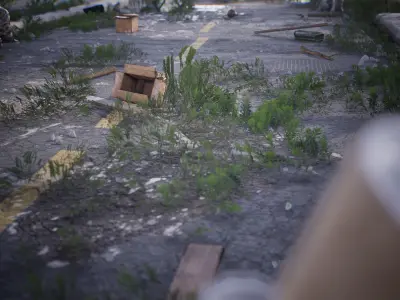 Modular Abandoned Road  50 Assets Low-poly 3D model