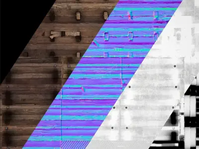 Ladder wooden Low-poly 3D model