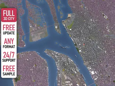 Kochi - 3D City Model Low-poly 3D model