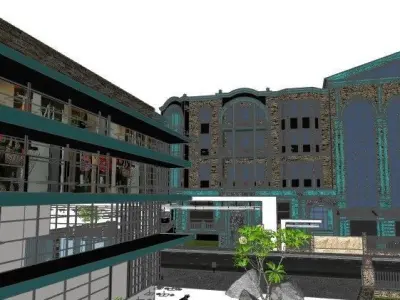 Exterior HOTEL AND SHOP MALL  3D model