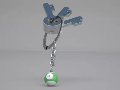 N Snooker Ball with Keychain 3D model