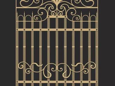 Wrought iron grating 3D model purchase