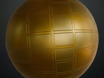 Powered Metal Golden Design PBR Seamless Texture