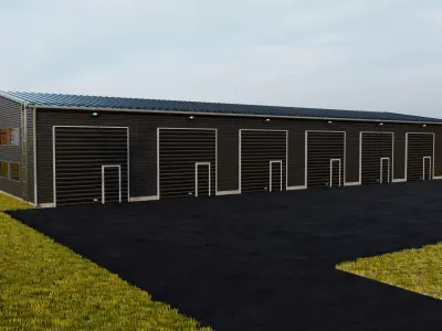 Modern Gray Warehouse 3D model