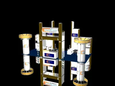 3d stand Exhibition booth 5x10 Octanorm system 3D model