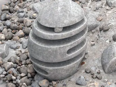 Flower bed of stones 3D model