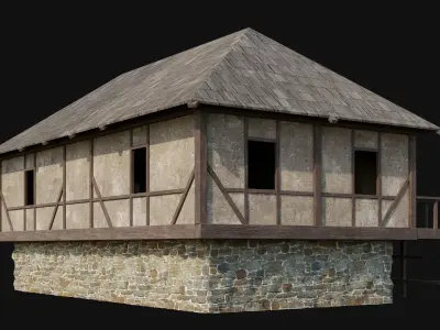 Medieval Houses 5-8 PBR 4K 3D model