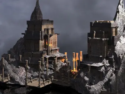 Mining Drake Tower Kitbash  2  3D model