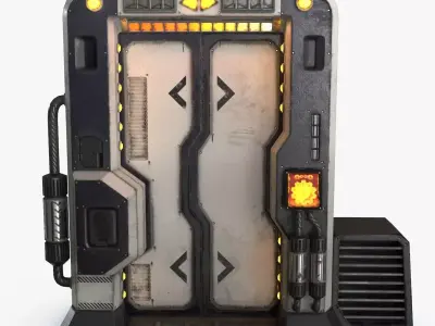 Sci-Fi Door v3 Low-poly 3D model