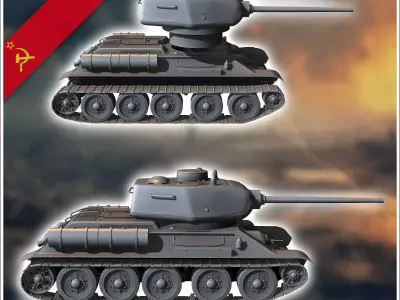 T-34-85 M1944 - Soviet army WW2 Second World East front Ostfront 3D print model
