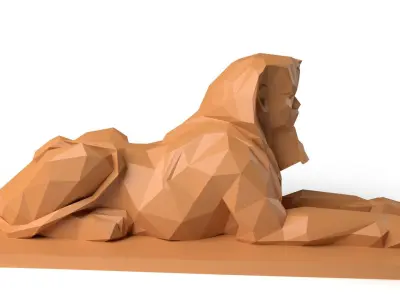 Human Sphinx Low Poligonal Low-poly 3D model