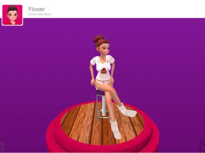 Four Cartoon Girls Volume 2 Low-poly 3D model