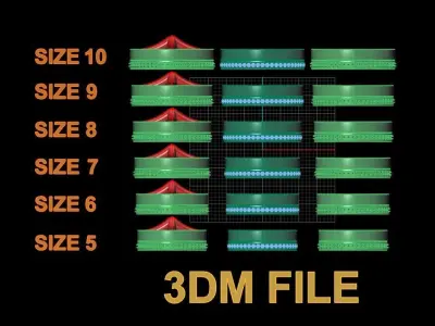 Double Stack Diamond Infinity Band Mix Size STYLE TYPE 2 3D print model