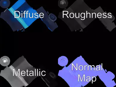 Futuristic Blue Light Pen model pack Low-poly 3D model