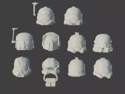 Clone Helmet Bundle Brick Armor 3D Bundle 3D print model
