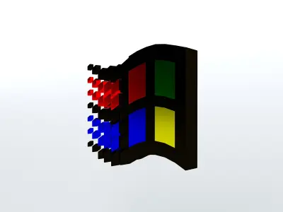 Windows 95 Logo v1 002 Free low-poly 3D model