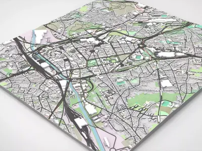 Cityscape Charleroi Belgium 3D model