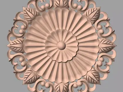 Round flower 3D STL model used for CNC router E020 3D model