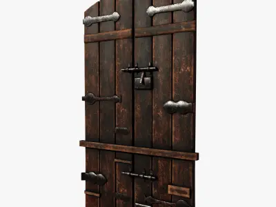 Medieval Door Low-poly 3D model