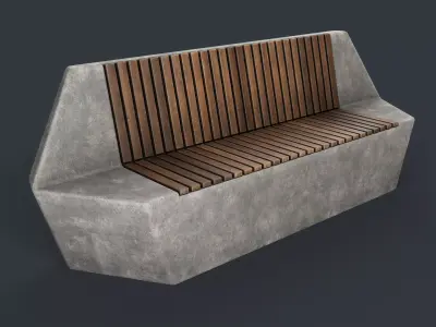 Modern Outdoor Bench 31 PBR Game Ready Low-poly 3D model