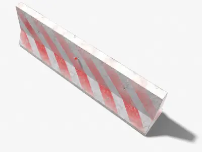 Concrete Barrier PBR 3D model Low-poly 3D model