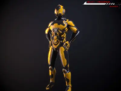 Scifi-Trooper Lowpoly rigged Low-poly 3D model