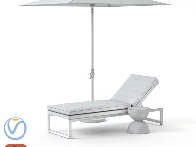  Dune Chaise Lounge with Sunbrella 3D model