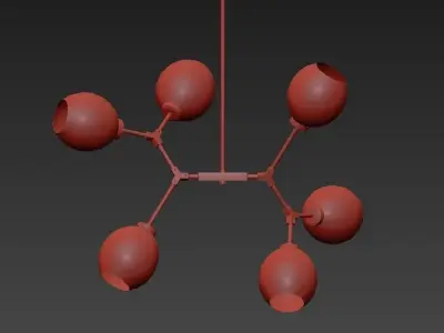 NEXPO lamp with four balls hanging from it 3D model