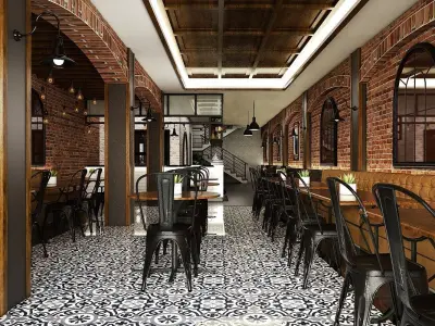 Industrial Restaurant 3D model