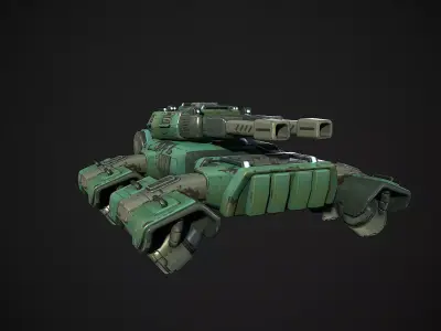 Stylized Sci Fi Space Tank-1 Low-poly 3D model