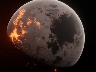 Planet Space Ready to game Low-poly 3D model