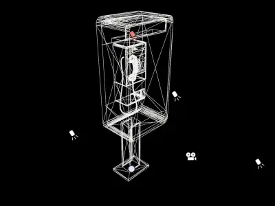Street Payphone - Gest Low-poly 3D model