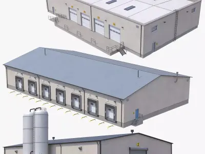 3  PBR Industrial Buildings Collection 3D Model Pack