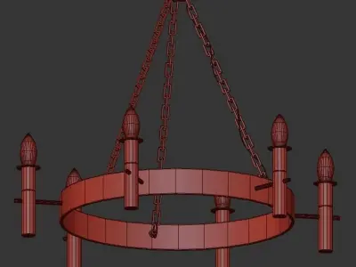 Finland gold chandelier with six candle lights 3D model