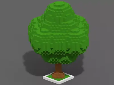 Tree Voxel - 7 Low-poly 3D model