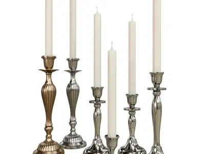 Candlesticks set candle holders - 3D model