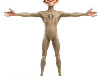 Alien Creature Anatomy model pack Low-poly 3D model