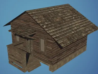 low poly house 500 tris Low-poly 3D model