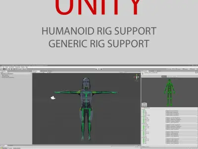  Character Woman Robot Unity Unreal 