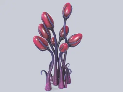 Alien plant Low-poly 3D model